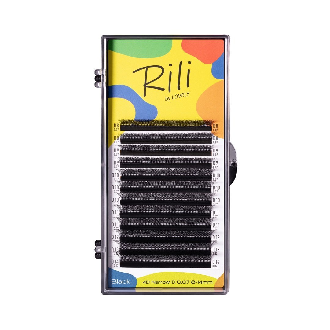 Premade kuokšteliai blakstienų priauginimui 4D Rili juodi